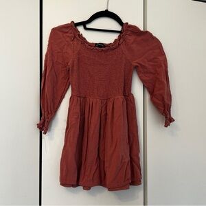 Art n class- Rust Long Sleeve Kids Dress- size 6